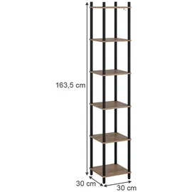 Vicco Eckregal 30 x 30 x 163,5 cm Goldkraft Eiche/Anthrazit