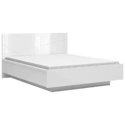 Bett Forn ca. 160x200 cm Weiß Hochglanz