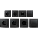 McPower Schalter Set McPower Flair Einsteiger 16-teilig, anthrazit, matt