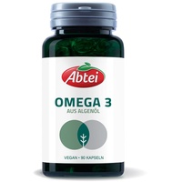 Abtei NATURE & SCIENCE Omega 3 Vegan - mit EPA und DHA aus Omega-3-Fettsäuren - aus hochwertigem, nachhaltigem Algenöl - für Herz, Sehkraft und Cholesterinspiegel – laborgeprüft, 90 Kapseln