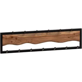 FineBuy Wandgarderobe Hakenleiste 80 cm Akazie