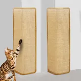 Editbar 2 Stück Kratzmatte Katze, Kratzteppich Sisal, 60 x 30 cm Wand Katzenkratzbrett, Sisal Fußmatte Teppich Vorleger für Sofa Möbel Tür Kratzschutz, Katze Kratzschutzfür die Wandmontage geeignet