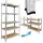 ECD Germany Eckregal Metall 180x70x40 cm Silber