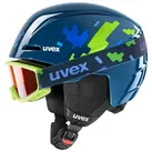 Uvex VITI SET - Skihelm und Skibrille für Kinder - (11) blue puzzle 46-50cm