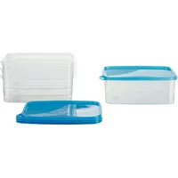 MiraHome Gefrierdosen 4x2,5L rechteckig blau – Vorratsdosen mit Deckel luftdicht – Transparente Frischhaltedosen mit Deckel – Aufbewahrungsbox Küche für Mealprep & Organisation – Austrian Quality