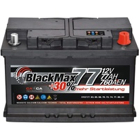 BlackMax Autobatterie 12V 77Ah 760A/EN Starterbatterie ersetzt 68Ah 70Ah 72Ah 74Ah 75Ah, kompatibel mit PKW