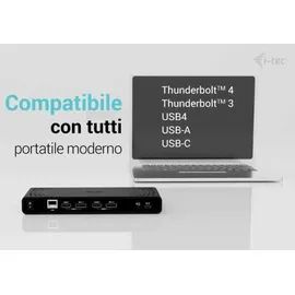iTEC i-tec Universal Dual 4K Display Docking Station - 2x HDMI, 2x DP, 4x USB-A, 1x USB-C, 1x LAN, 85W PD, 100W USB-C Netzteil