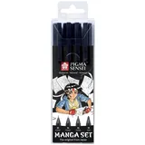 Sakura Pigma SENSEI Manga SET (4 Federn, Schwarz)