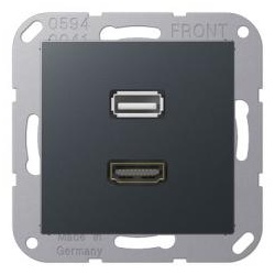 Jung Multimedia-Einsatz HDMI / USB (anthrazit matt)