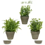 Decoris 1 Kunstpflanze 25cm im Topf künstliche Grünpflanzen Dekopflanzen Plastikpflanzen
