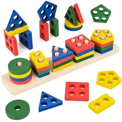 Deggelbam Spielbogen Montessori Holz Spielzeug, Buchenholz - Lernspiel - Pädagogisch wertvoll bunt