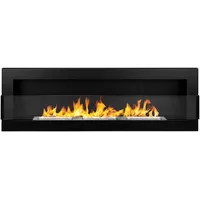 Campo24 Ethanolkamin Wandkamin 1200×400mm Schwarz matt Kamin mit Sicherheitsglas im modern Design - Schwarz