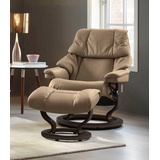 Stressless Relaxsessel STRESSLESS "Reno" Sessel Gr. Leder PALOMA, Classic Base Wenge, Relaxfunktion-Drehfunktion-PlusTMSystem-Gleitsystem, B/H/T: 79 cm x 98 cm x 75 cm, braun (almond paloma) Lesesessel und Relaxsessel