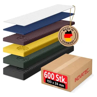 Inovatec 600 x INOVATEC Kunststoff Verglasungsklötze 100 x 24 im Karton - Weiß/Blau/Rot/Gelb/Grün/Schwarz