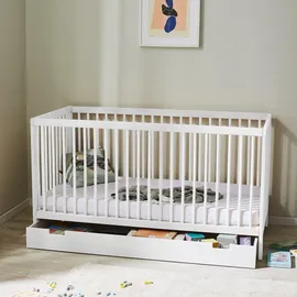 Kids Collective Babybett weiß Holz, Buche, 60x120 cm, Babymöbel, Babybetten, Gitterbett