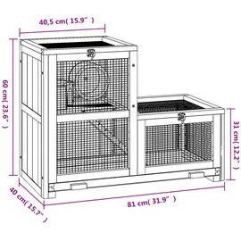 vidaXL Hamsterkäfig 81x40x60 cm Massivholz Tanne