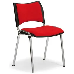 Konferenzstühle SMART - verchromte Füße, ohne Armlehnen, rot