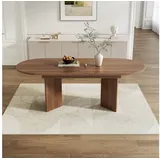 OKWISH Esstisch Beistelltisch 120/160x80 cm ausziehbar mit abgerundeten Ecken (Packung, 1-St., verdickte Tischplatte, im einfachen Stil), geeignet für 4–6 Personen, Esstisch mit abgerundeten Ecken 160 cm x 75 cm x 80 cm