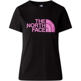The North Face W S/S Easy TEE Damen Gr.XL - T-Shirt - schwarz|pink-rosa