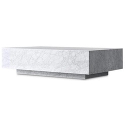 Casa Padrino Luxus Couchtisch Weiß 100 x 100 x H. 35 cm - Quadratischer Wohnzimmertisch aus Carrara Marmor - Marmortisch - Luxus Qualität