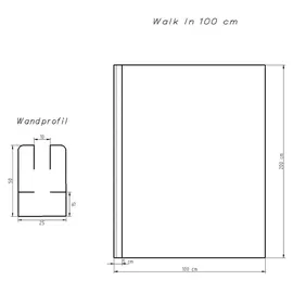 FA-Bausysteme Walk-In Glas Dusche Gestreift 100 cm