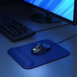 CSL Gaming Mauspad, Office Mousepad mit Gelkissen mit & Handgelenkauflage, 22,5 x 28 cm, dunkelblau