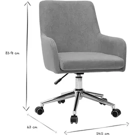 miliboo Design-Bürosessel Stoff Anthrazitgrau