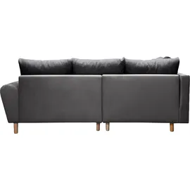 Home Affaire Ecksofa »Rice L-Form, B: 223 cm« Set: Sofa & Hocker, mit 3 Zierkissen, Federkern, grau
