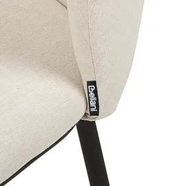 Beliani Esszimmerstuhl MINA Polyester cremeweiß 2er Set