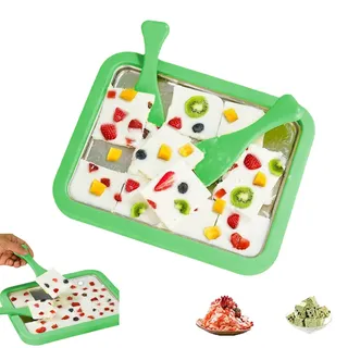 Eabdice Eisplatte Eis Rolls zum Eis Machen DIY, Rolled Ice Cream Maker, mit 2 Spateln für Kinder, Zuhause, Familie, Gelato, Sorbet, Frozen Yogurt