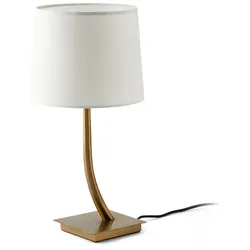 Rem Bronze Tischlampe Weiß Schirm