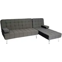 Mendler Schlafsofa HWC-K22, Couch Ecksofa Sofa, Liegefläche links/rechts Schlaffunktion 236cm ~ Stoff/Textil dunkelgrau, schwarz