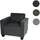 Mendler Relaxsessel Lyon Stoff/Textil 82 x 76 x 0 cm anthrazit-grau mit Rollen