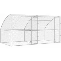 vidaXL Hundekäfig 400 x 200 x 200 cm Stahl Silber