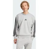 Adidas Essentials 3-Streifen French Terry Sweatshirt Medium Grey Heather / Black S
