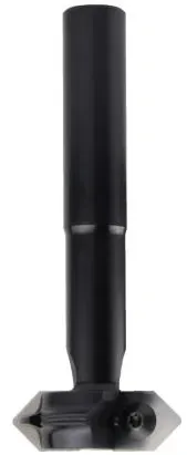 Aigner Werkzeuge C258-16-M1 PM Abrund- / Fase- Schaftfräser D42 x 15 x S16h6/GL110, Z2 (inkl. Fasemesser 45°), montiert in Schrumpffutter HSK-F630 | C258-16