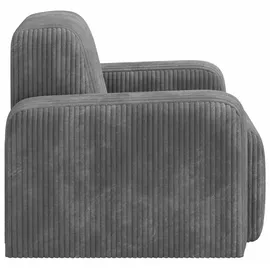 vidaXL Sessel Hellgrau Cord 1 x 1 x 1 cm Grau mit Rollen
