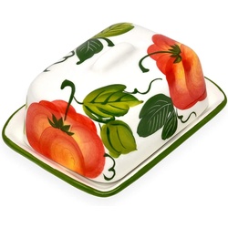 Lashuma Butterdose Tomate, Keramik, (1-tlg., 12 x 9 cm), italienische Butterschale für 125 g Butter weiß