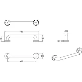 Villeroy & Boch ViCare Haltegriff Wandhaltegriff 400 mm weiß