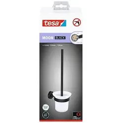 tesa WC-Garnitur MOON schwarz, Glas Metall