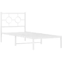 VidaXL Metallbett ohne Matratze mit Kopfteil Weiß 75x190 cm