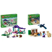 LEGO Minecraft Das Tierheim, Spielzeug mit vielen Tier-Figuren & Minecraft Steves Wüstenexpedition, Set zum Videospiel für Jungs und Mädchen
