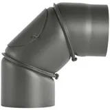 Bertrams Ofenrohrbogen Stahl 120 mm 0°-90° mit Reinigungsöffnung Schwarz