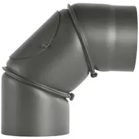 Bertrams Ofenrohrbogen Stahl 120 mm 0°-90° mit Reinigungsöffnung Schwarz
