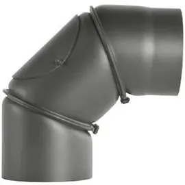 Bertrams Ofenrohrbogen Stahl 120 mm 0°-90° mit Reinigungsöffnung Schwarz