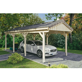 SKANHOLZ Skan Holz Carport Fichtelberg 317 cm x 808 cm Dachlattung Natur