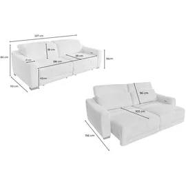 KAWOLA Sofa KIANA anthrazit Cord Relaxfunktion