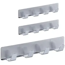 Relaxdays 12 x Hakenleiste selbstklebend silber