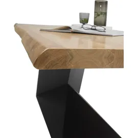 Stella Trading Alan Esstisch Baumkante Akazie Massivholz, Größe Tisch:200 x 100 cm