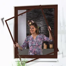 culex Insektenschutz Fensterbausatz Basic 120 x 140 cm Braun